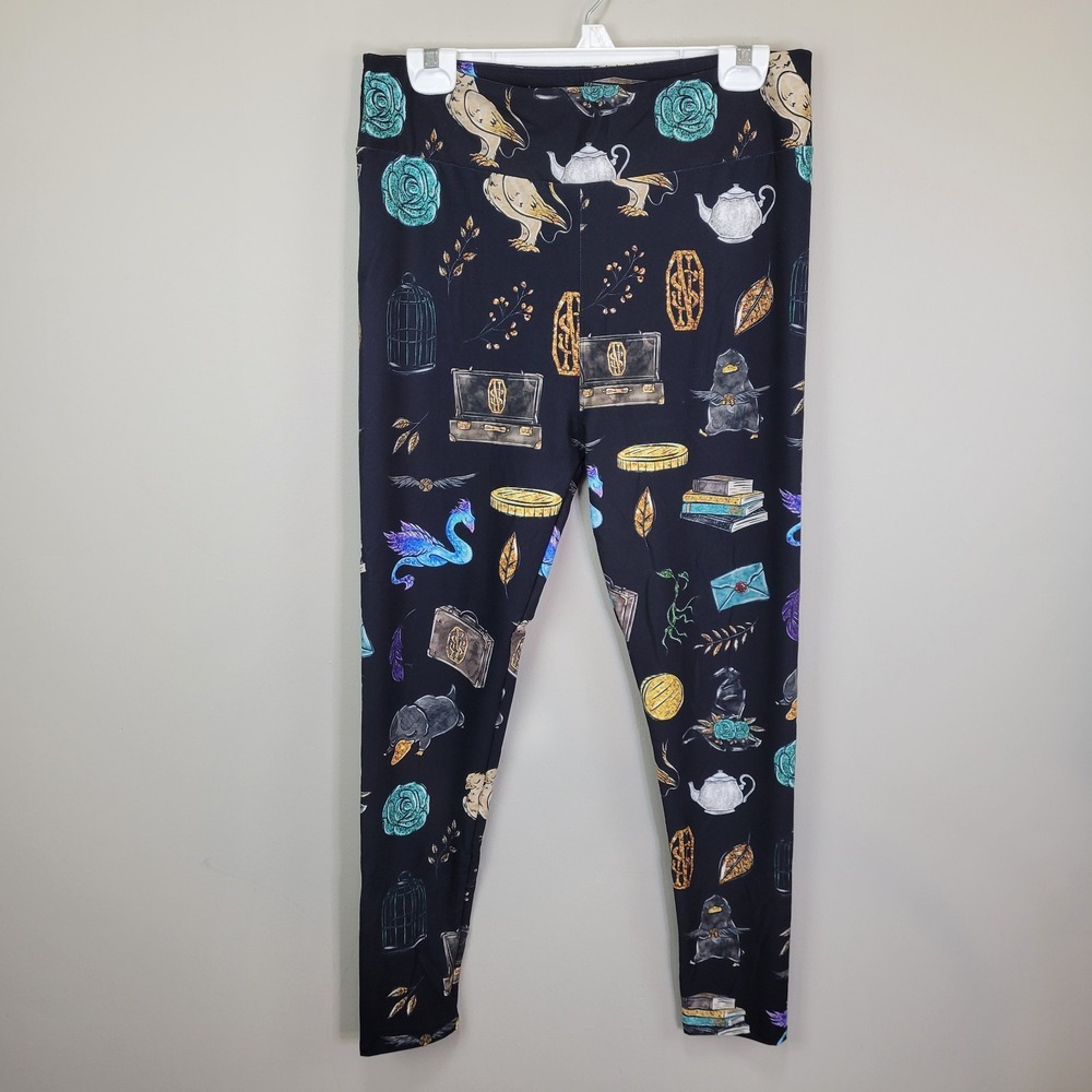 P&S Designs Wizard Theme Polyester Spandex Ankle Leggings Tall And Curvy